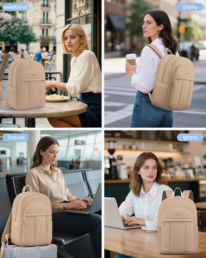 LOVEVOOK Laptop Backpack for Women, Puffer Travel Bag Fits 17 Inch Laptop - Image 6