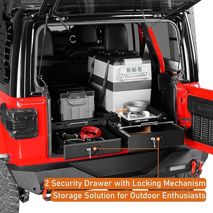 Hooke Road JK JL Trunk Cargo Storage Drawer System & Fridge Slide Mount & - Image 4