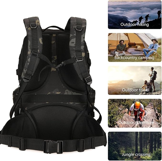 50L Military Tactical Backpack 3 Day Assault Pack Molle Daypack Hiking Backpack - Image 6