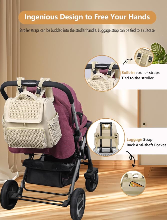 Awanhe Diaper Bag Backpack, Baby Bag - Image 8