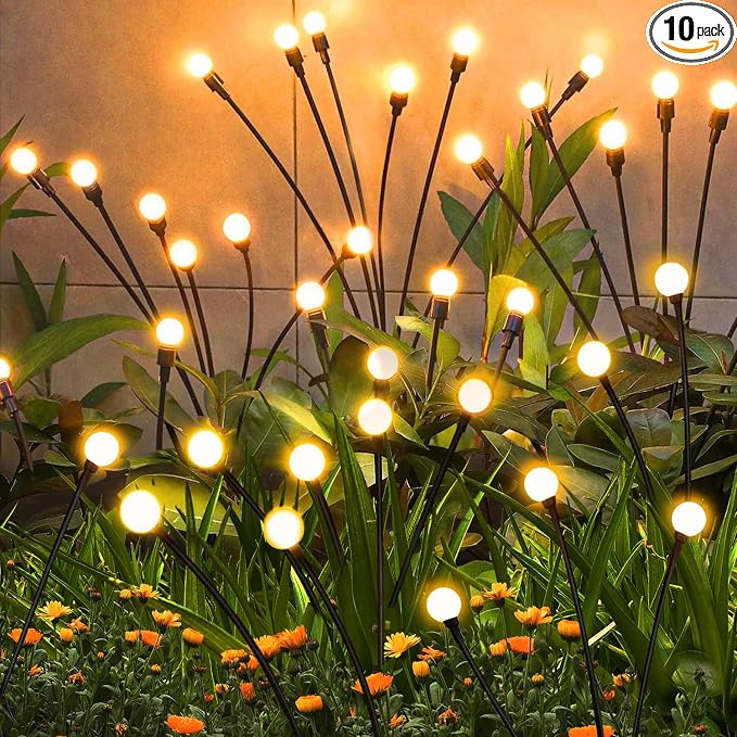 ZFNN Solar Garden Lights Outdoor, 10 Pack 60 LED Solar Firefly Lights, Swaying by ZFNN