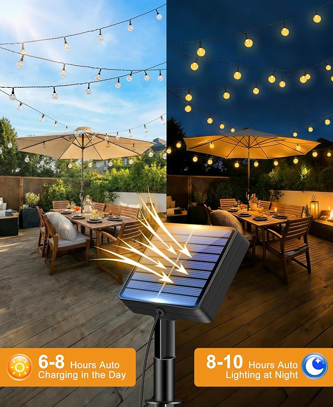 btfarm 2 Pack Solar String Lights Outdoor Waterproof, Total 98 FT 100 LED Solar - Image 3