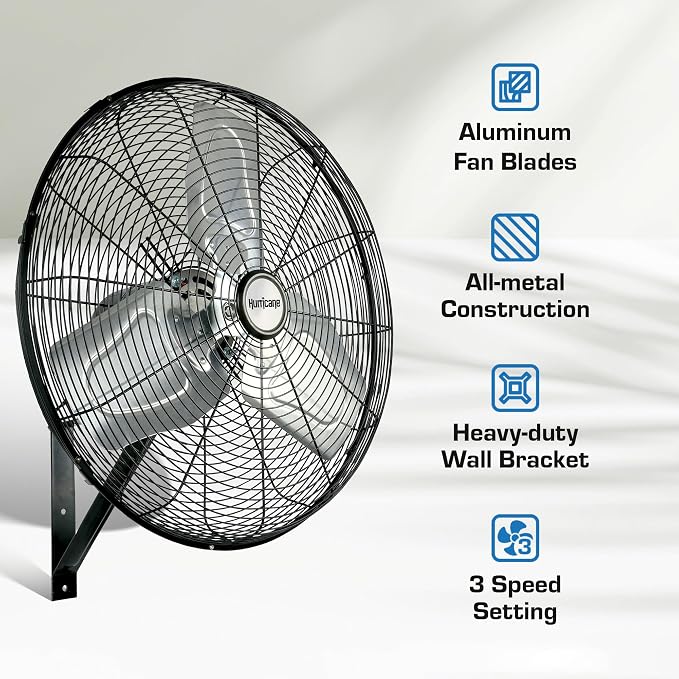 Hurricane 30" Pro Commercial Grade Oscillating Wall Mount Fan, or Workshop - Image 2