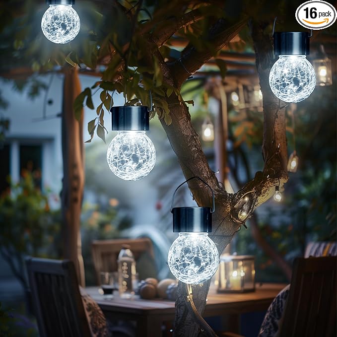 GIGALUMI Solar Lights Outdoor Waterproof, 16 Pack Solar Hanging Lights Garden by GIGALUMI
