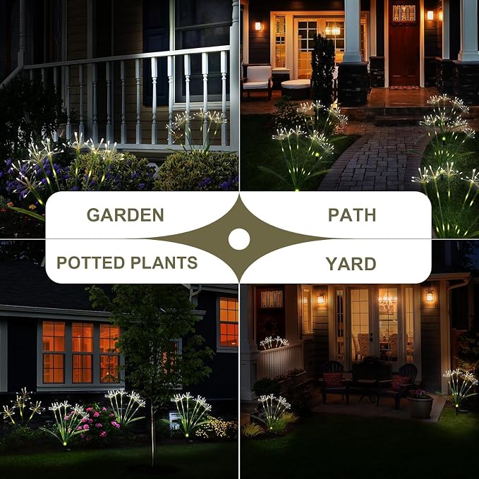 Solar Garden Lights Outdoor: Waterproof 6-Pack DIY Decorative Firework Lights - Image 5
