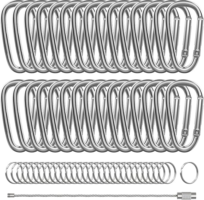 30PCS Aluminum Carabiner Clips by XIECHANEE