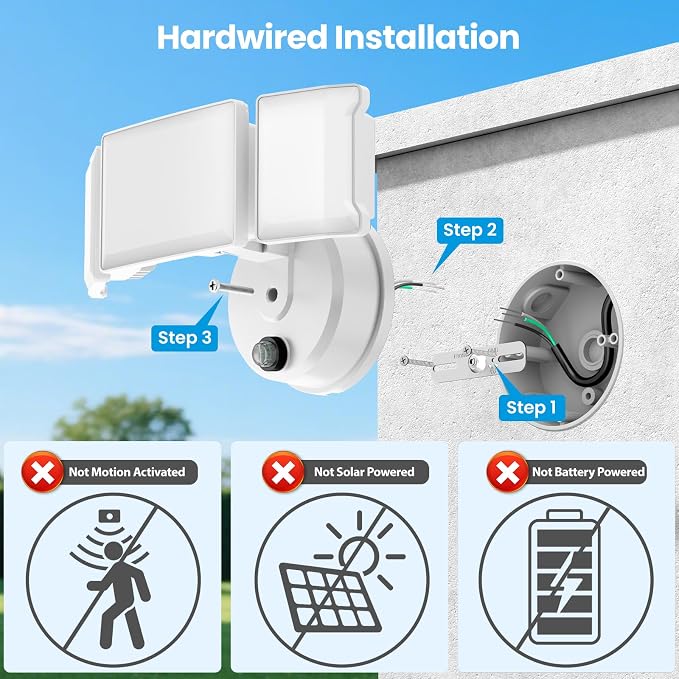 Olafus 80W Flood Lights Dusk to Dawn Outdoor Lighting, IP65 Waterproof LED - Image 2