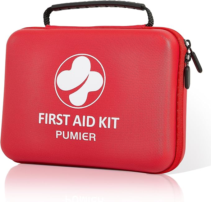 First Aid Kit - 368pcs Waterproof Compact Portable Hard Case - Ideal by Pumier