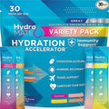 HydroMATE Electrolyte Powder Variety Pack Hydration Packets Low Sugar 30 Count by HydroMATE