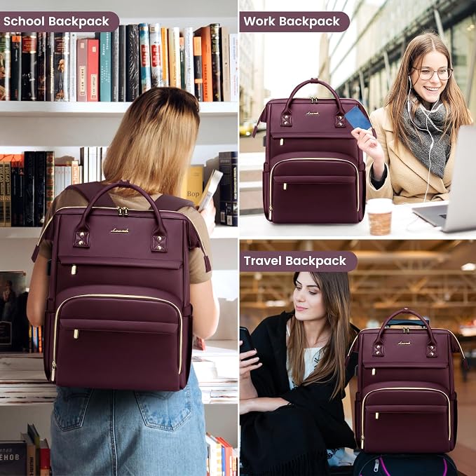 LOVEVOOK Leather Laptop Backpack - Image 6