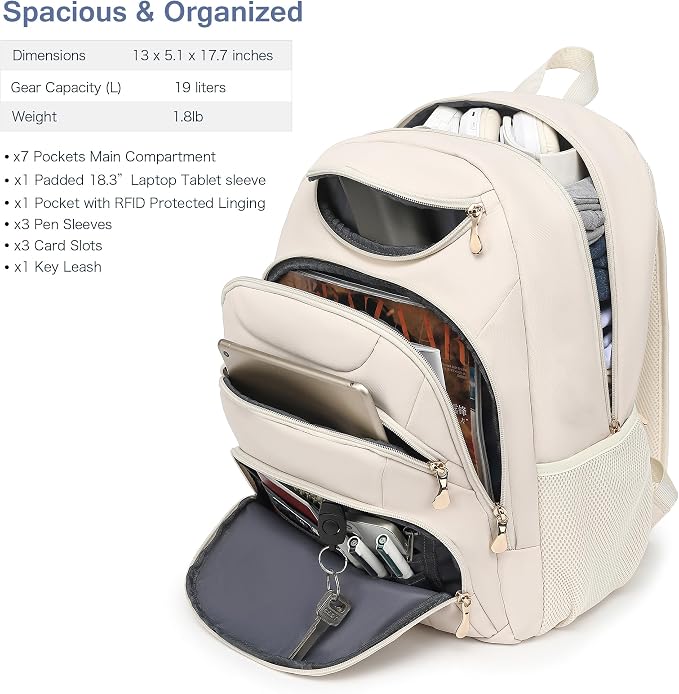 Boavan Laptop Backpack for women, 15.6 inch Laptop Bag - Image 2