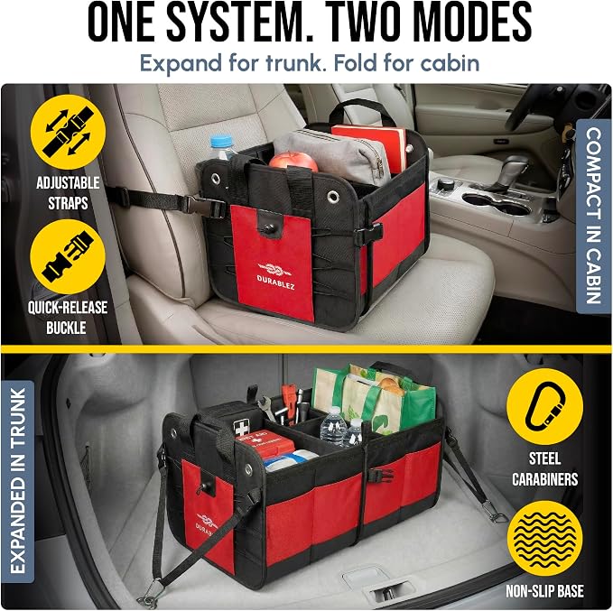 2-Section Foldable Trunk Organizer – Compact Car Storage - Image 7