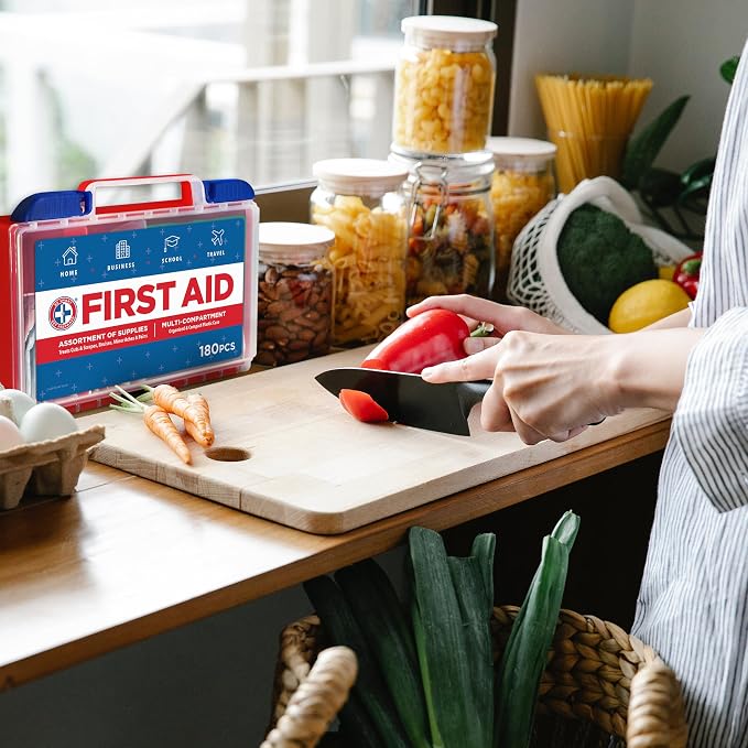Be Smart Get Prepared 180 Piece First Aid Kit: Clean, Protect Minor Cuts - Image 6