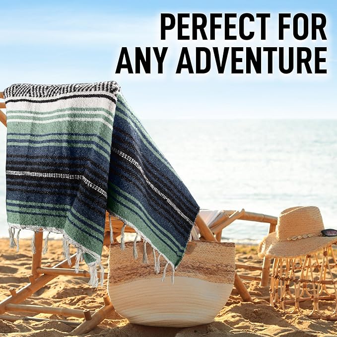 Hydration Nation Authentic Large Handwoven Mexican Blanket - Image 5