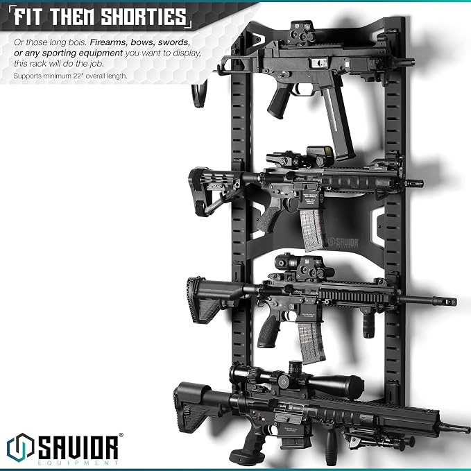 Savior Equipment Horizontal Steel Wall Mount Firearm Rifle Display Rack - Image 2
