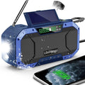 Bluetooth Hand Crank Emergency Solar Powered Radio, Waterproof Portable NOAA by Libovgogo
