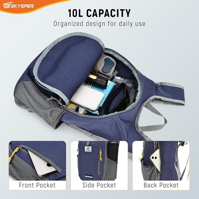 SKYSPER 10L Hiking Backpack Small Foldable Daypack Packable Lightweight Hiking - Image 2