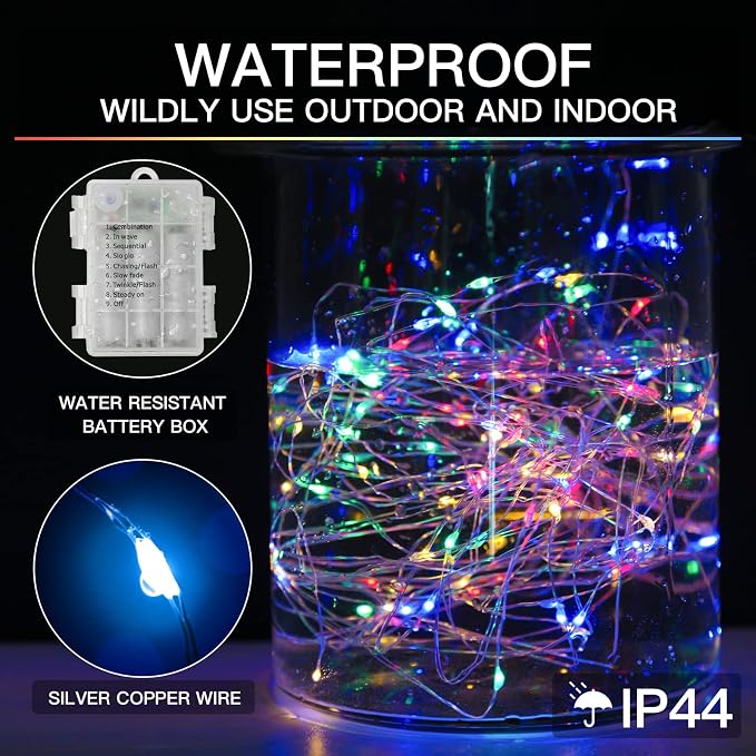suddus 66ft 200 LED Outdoor String Lights, Led Twinkle Lights - Image 6