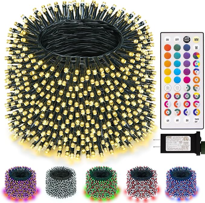 LitHome 99FT 300 LED Color Changing Christmas String Lights Outdoor, 35 Colors by LitHome