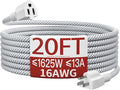 16/3 Braided Extension Cord 20 FT, Braided Extension Cord Flexible & Durable by Skrizcable