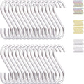 Evanda S Hooks for Hanging Pack of 30, Heavy Duty Stainless Steel Metal Mutil by Evanda