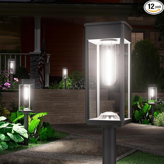 NEWMESSI 12 Pack Bright Solar Pathway Lights Outdoor, IP65 Waterproof Solar by NEWMESSI