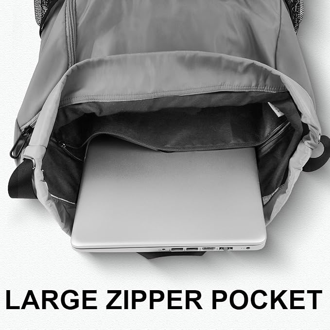 Drawstring Backpack with Mesh Pockets String Gym Bag Sackpack Sandproof Water - Image 5
