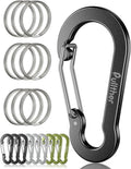 9PCS Carabiner Keychain Clip, 2.7" Large Aluminum Carabiner Clips by pulltherfishing