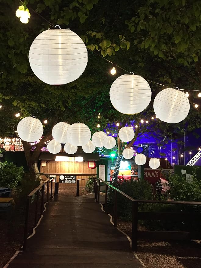 Lantern String Lights Outdoor, 27.5FT White Lantern String Lights Plug in - Image 8