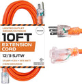 Iron Forge Cable 12 Gauge Extension Cord 10 ft, 12/3 SJTW 10 Foot Heavy Duty by IronForgeCable