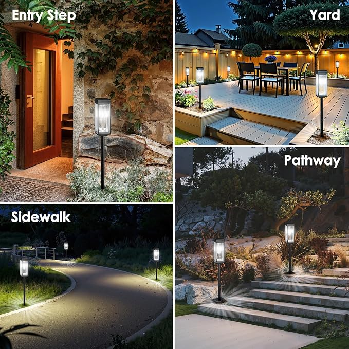 ELECLINK Solar Pathway Lights Outdoor, 6 Pack Upgraded Solar Lights Outdoor - Image 2