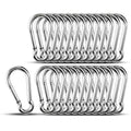 Small Carabiner Clip Hooks, 304 Stainless Steel Spring Snap Hook Fits Camping by KINLINK