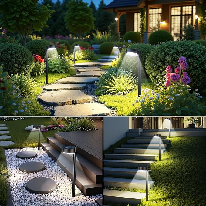 Ahaorigin 6 Pack Solar Pathway Lights Outdoor, 12 Brighter LED Solar Lights - Image 7