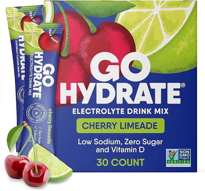 GoHydrate Low Sodium Electrolytes Powder Packets Sugar Free by GoHydrate