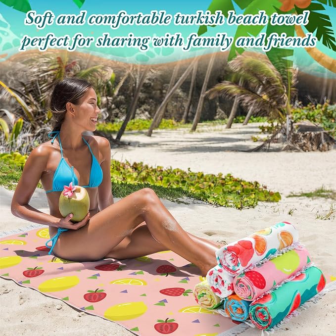 Peryiter 24 Pack Microfiber Oversize Turkish Beach Towel Set 12 Large Absorbent - Image 4