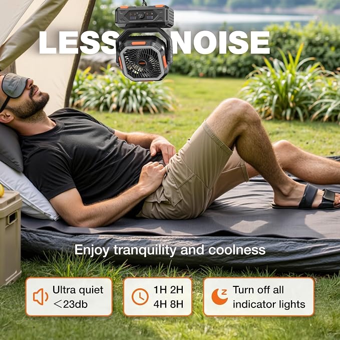 OGERY Camping Fan, Portable Fan Rechargeable - Image 7