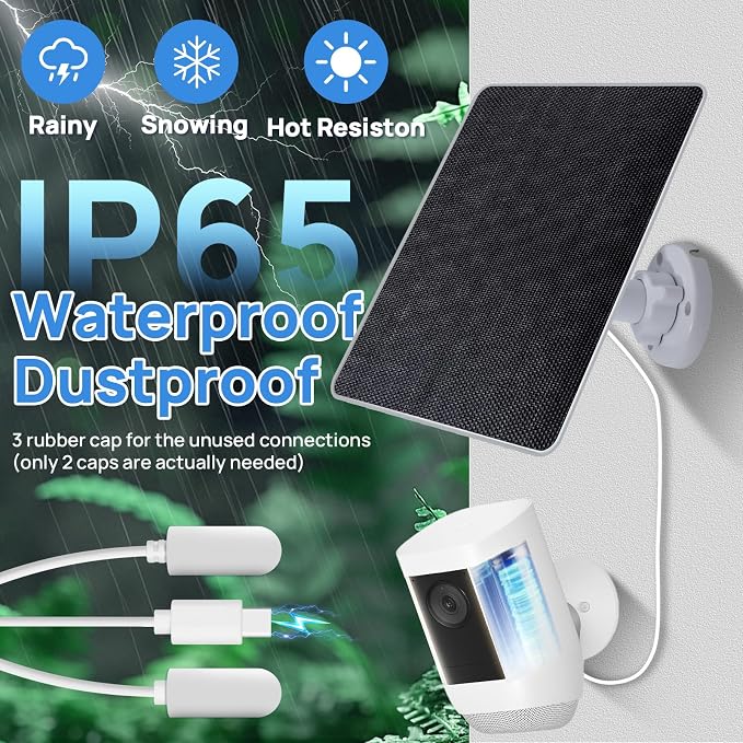 ECO-WORTHY Solar Panel for Ring Camera Outdoor Wireless, 5W Fast Charging - Image 6