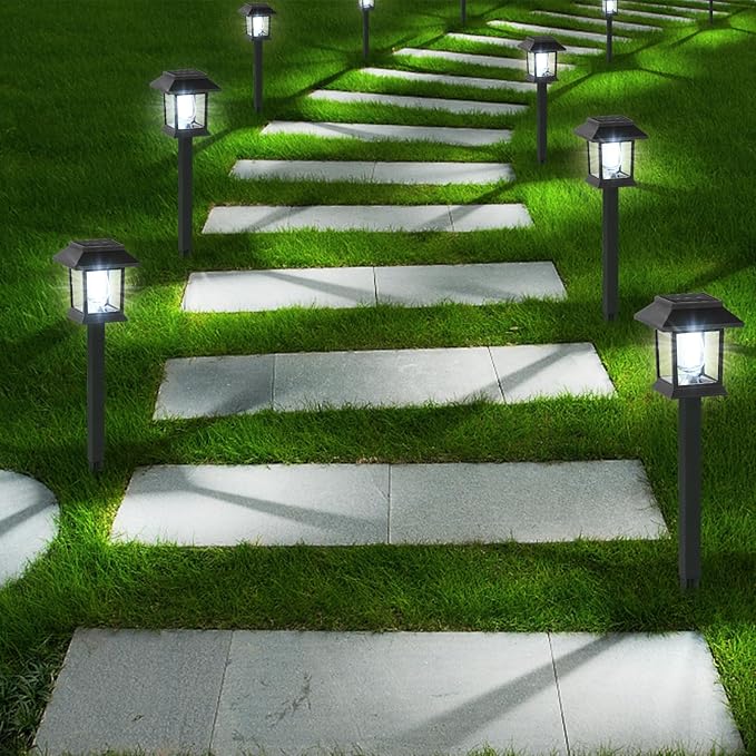Greluna Solar Lights Outdoor, 6 Pack 6000K Waterproof Auto On/Off Solar Pathway - Image 2