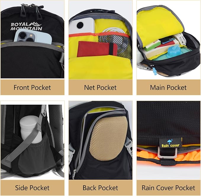 Hiking Backpack With Rain-cover, 30L Travel Backpacks - Image 5