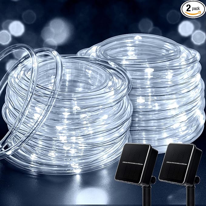 Brightown 2-Pack 39FT 100LED Solar Rope Lights, Solar Outdoor Lights IP65 by Brightown