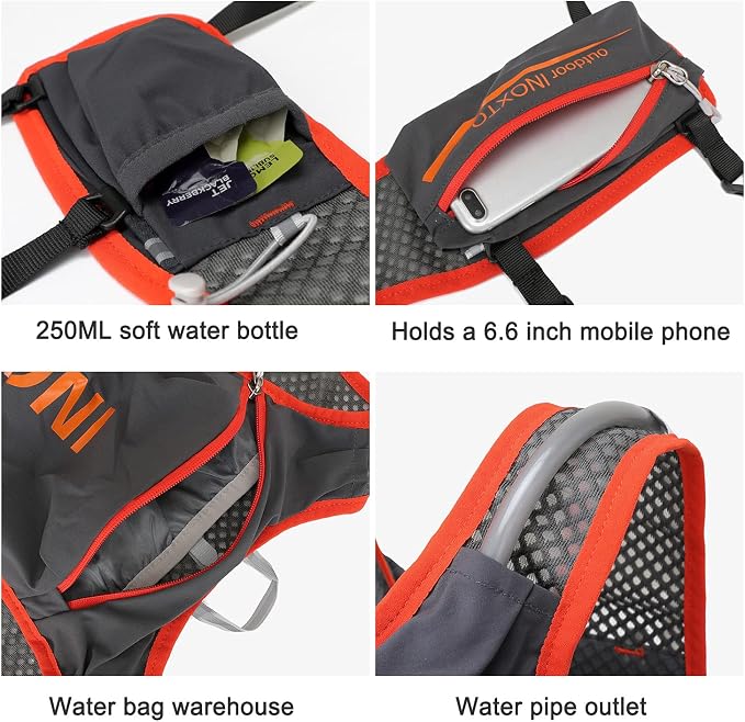 INOXTO Running Hydration Vest Backpack, Lightweight Insulated Pack - Image 4