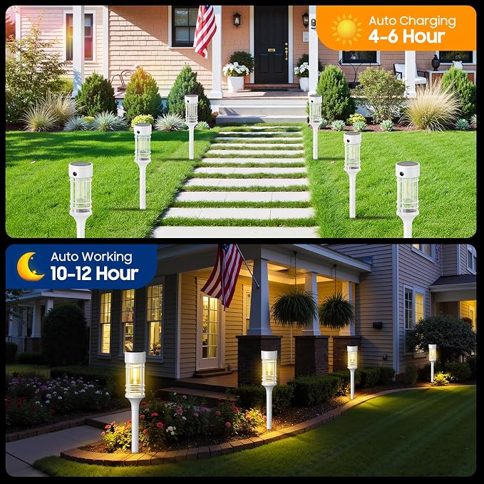 LETMY 12 Pack Solar Pathway Lights Outdoor, Bright Solar Lights Outdoor - Image 4