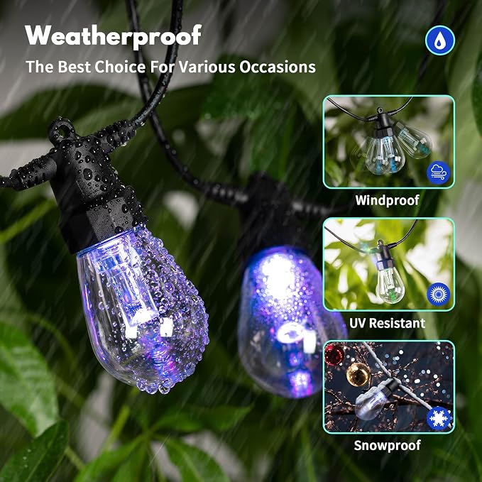 50ft Outdoor String Lights Color Changing - Image 5