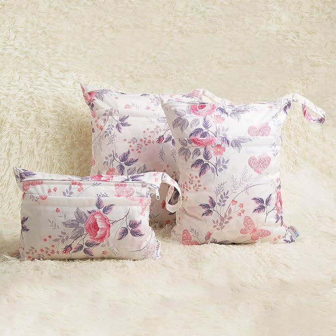 ALVA ALVABABY 3pcs Baby Cloth Diaper Wet Dry Bags Waterproof Reusable - Image 4