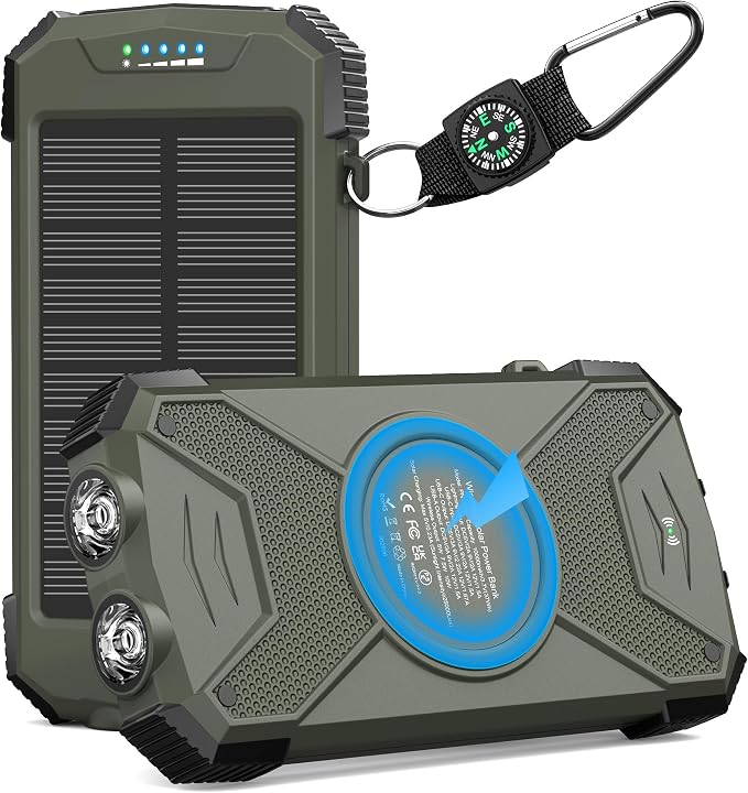 BLAVOR Solar Power Bank 10, Portable Wireless Charger, 20W Fast Charging by BLAVOR