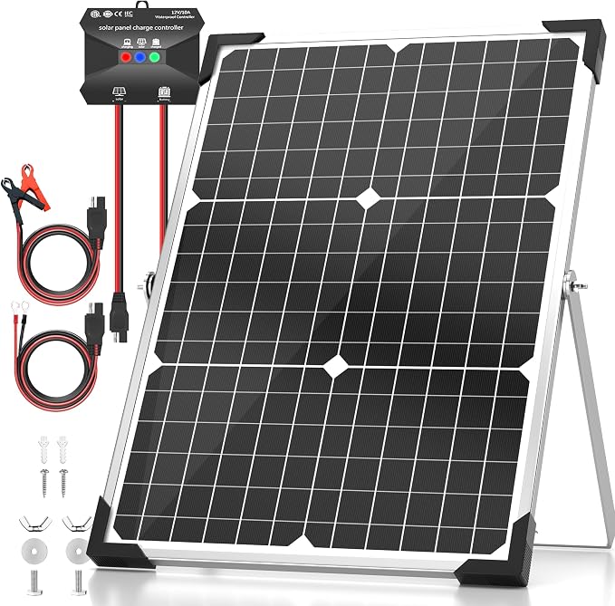 Voltset Solar Panel Kit 30W 12V, Solar Battery Trickle Charger Maintainer by Voltset