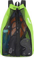 WANDF Swim Bag Mesh Drawstring Backpack Beach Backpack by WANDF
