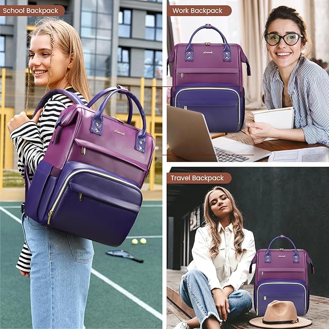 LOVEVOOK Leather Laptop Backpack - Image 6