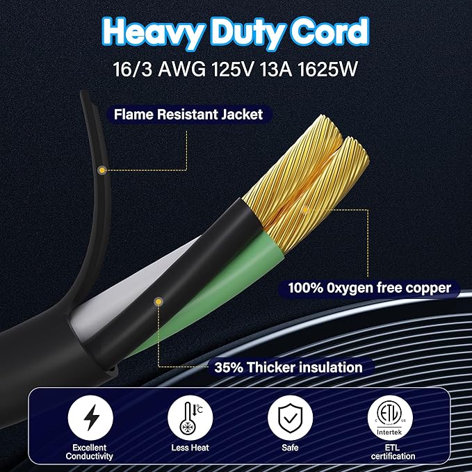 Adoreen Outdoor Power Extension Cord 30 Ft/2 Pack, 3 Prong 16 AWG Grounded Wire - Image 4