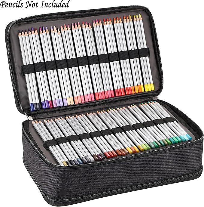 BTSKY Colored Pencil Case 360 Slots Pencil Bag Organizer High Capacity Holder - Image 5